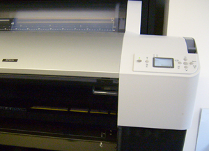 Small format imagesetter detail showing acetate roll