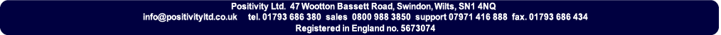 Positivity Contact Details 01793 686 380